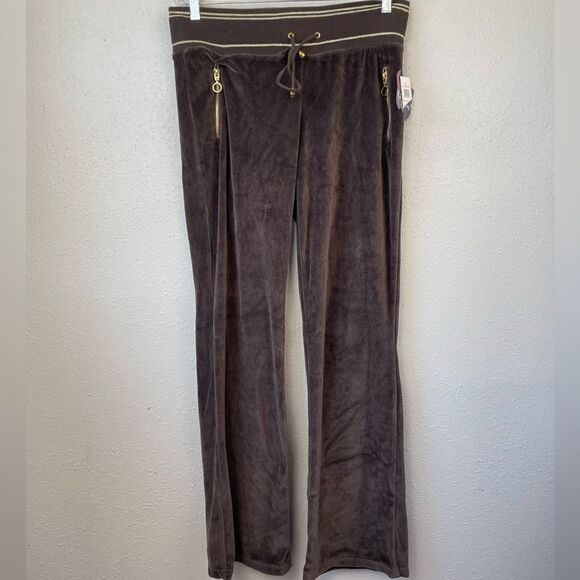 NWT Self Esteem Brown Velour Casual Pants Size XL - Picture 1 of 6